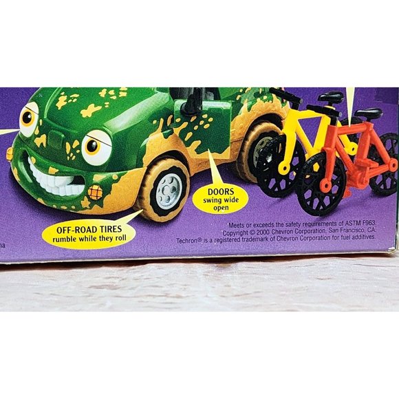 Vintage Chevron Cars Green Toy Car - Working Side View Mirrors, Moving Eyes Gift - Picture 11 of 15